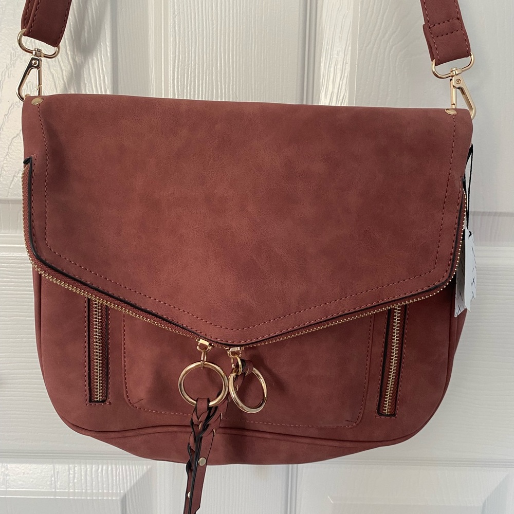 Francesca’s Maroon Crossbody Messenger Bag